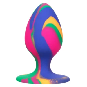 CalExotics Cheeky Medium Tie-Dye Silicone Anal Plug with Suction Cup