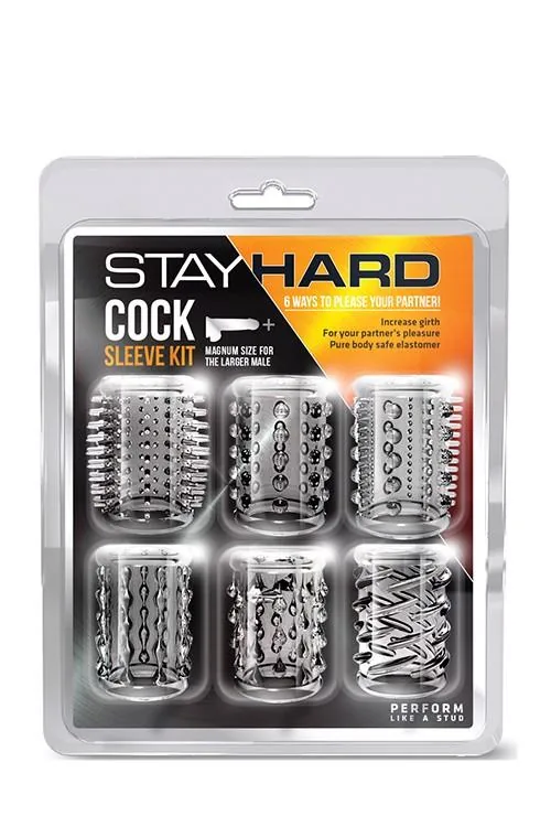 Blush Stay Hard Cock Sleeve Kit Clear — Set of Erection Sleeves