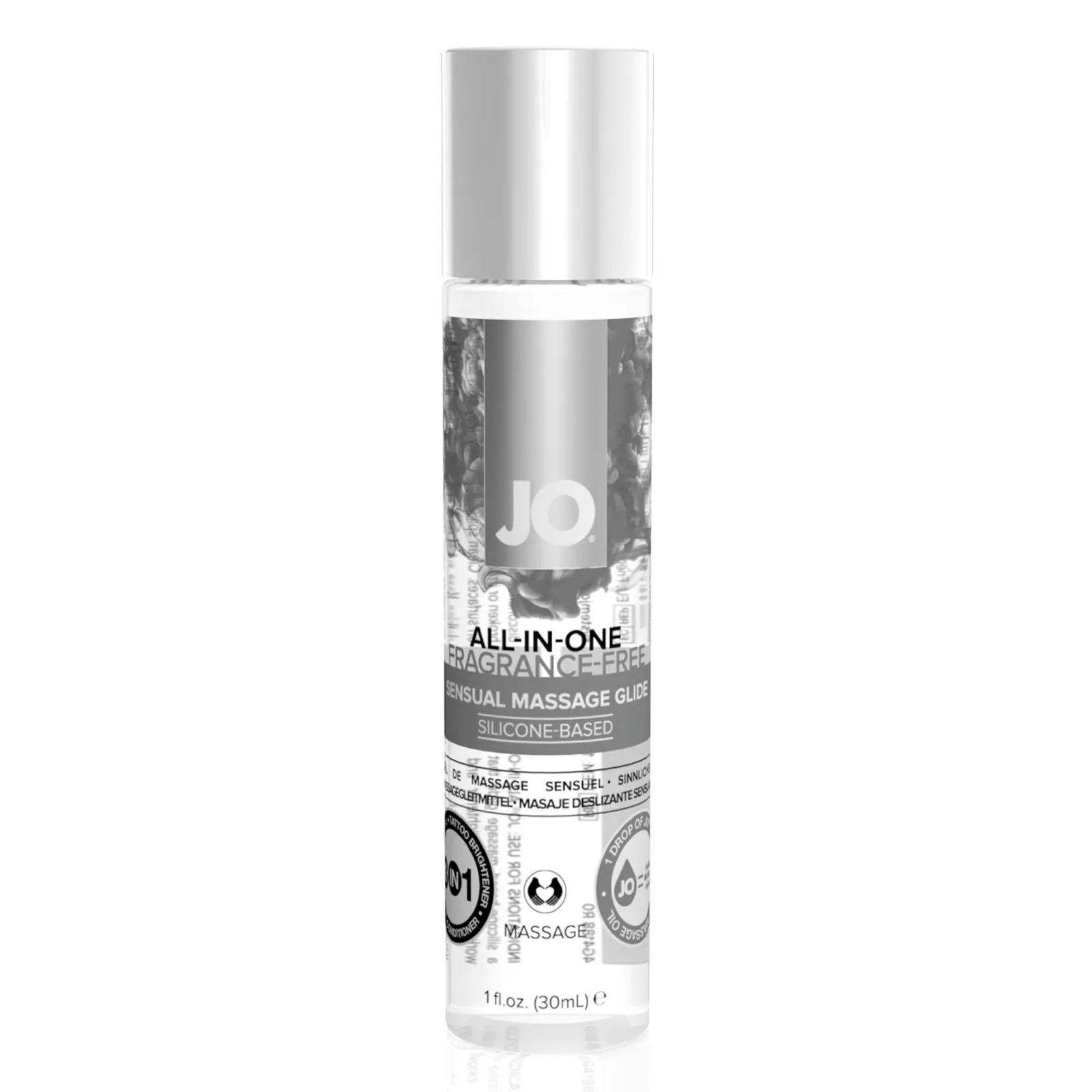 System JO All-in-One Sensual Massage Glide — unscented silicone massage gel, 30 ml