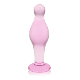 Lovetoy 4.5" Glass Romance Pink Plug - Standard Fit