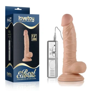 Lovetoy Real Extreme Flesh – Realistic Vibrating Dildo, 7.5 inches