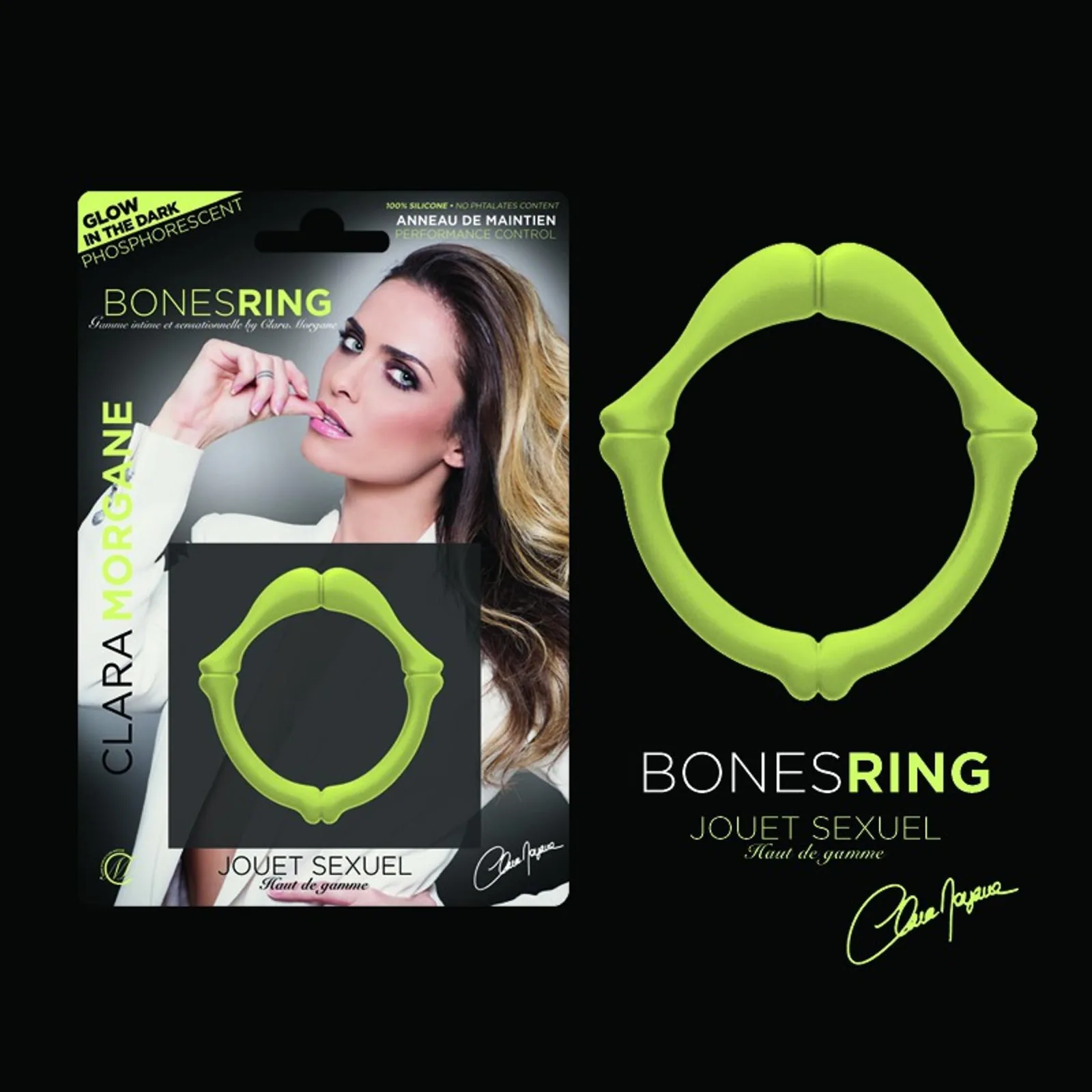 Clara Morgane Bones Ring Phosphorescent — glow-in-the-dark erection ring