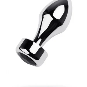Metal by TOYFA Metal Anal Plug with Black Round Crystal