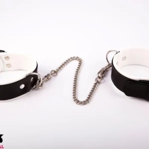 Whips Collection Cuffs — White Leather Ankle Cuffs