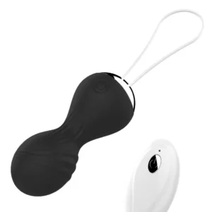 B - Series Magic Vibrating Silicone Kegel Balls with USB and Remote Control, Black