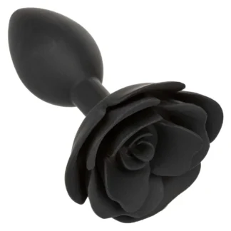 Large Rose Anal Plug Black