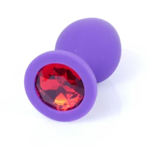 Plug-Jewellery Purple Silicone Plug Medium - Red Diamond