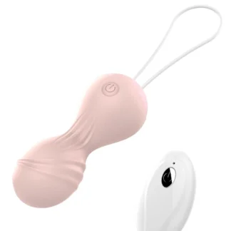 Vibrating Silicone Kegel Balls USB 10 Functions / Remote Control - Flesh