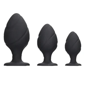 Swirled Butt Plug Set - Black