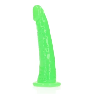 Slim Realistic Dildo with Suction Cup - Glow in the Dark - 6'' / 15.5 cm