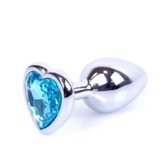 MyLove Toys - Jewellery Silver Heart PLUG - Light Blue