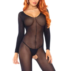 Long Sleeves Bodystocking Black