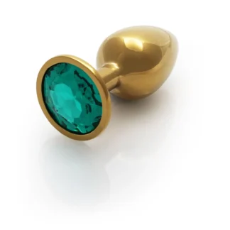 Ouch! Round Gem Butt Plug - Small, Silver Finish