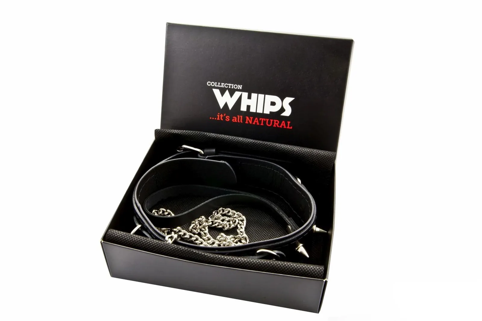 WHIPS Bindings Men's Collar with Half-Rings and Leash - Image 2