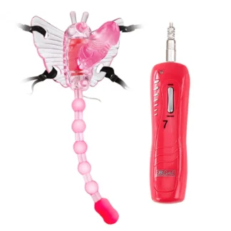 BAILE BUTTERFLY, 7 vibration functions - TPR ABS Strap-On