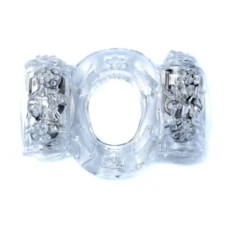 Vibrating Cock Ring Double Clear