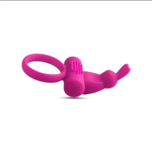 Pink Vibrating Penis Ring with Rabbit