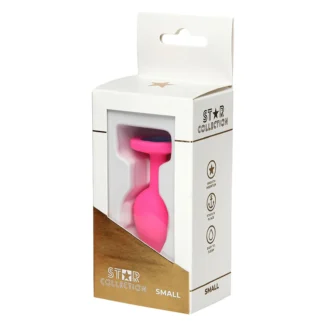 Star Collection - Pink Silicone Anal Plug S - Light Blue Stone