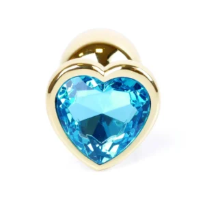 MyLove Toys - Jewellery Gold Heart Plug - Light Blue