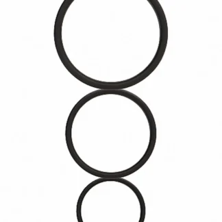 Flat Cock Ring Set - Black