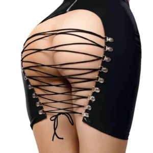 Wetlook Skirt Leanne - Black XL