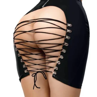 Wetlook Skirt Leanne - Black XL