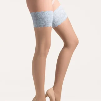 Lingerie - ISABELLE Stockings Natural/Blue S/M