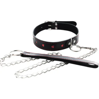 Fantasy Collar with detachable leash, Heart-Shaped Style