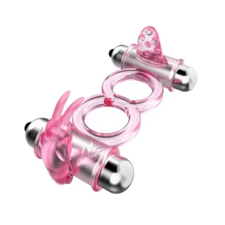 Baile - Bunny Snuggles Cock Clit Ring, 10 Vibration Functions