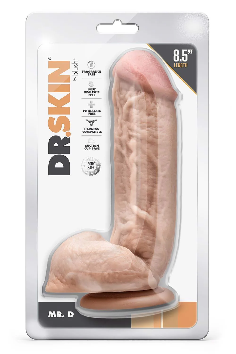 Dr. Skin Mr. D 8.5 Inch Dildo with Balls Beige - Image 2