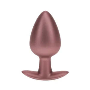 Smooth Silicone Anal Plug - Large - 3.5" / 8.9 cm - Rose Gold