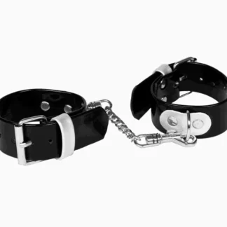 WHIPS Lacquered Handcuffs, Women’s Handcuffs, Black, Smooth