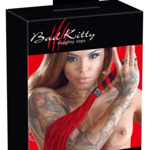 Bad Kitty Red Flogger with Wrapped Handle