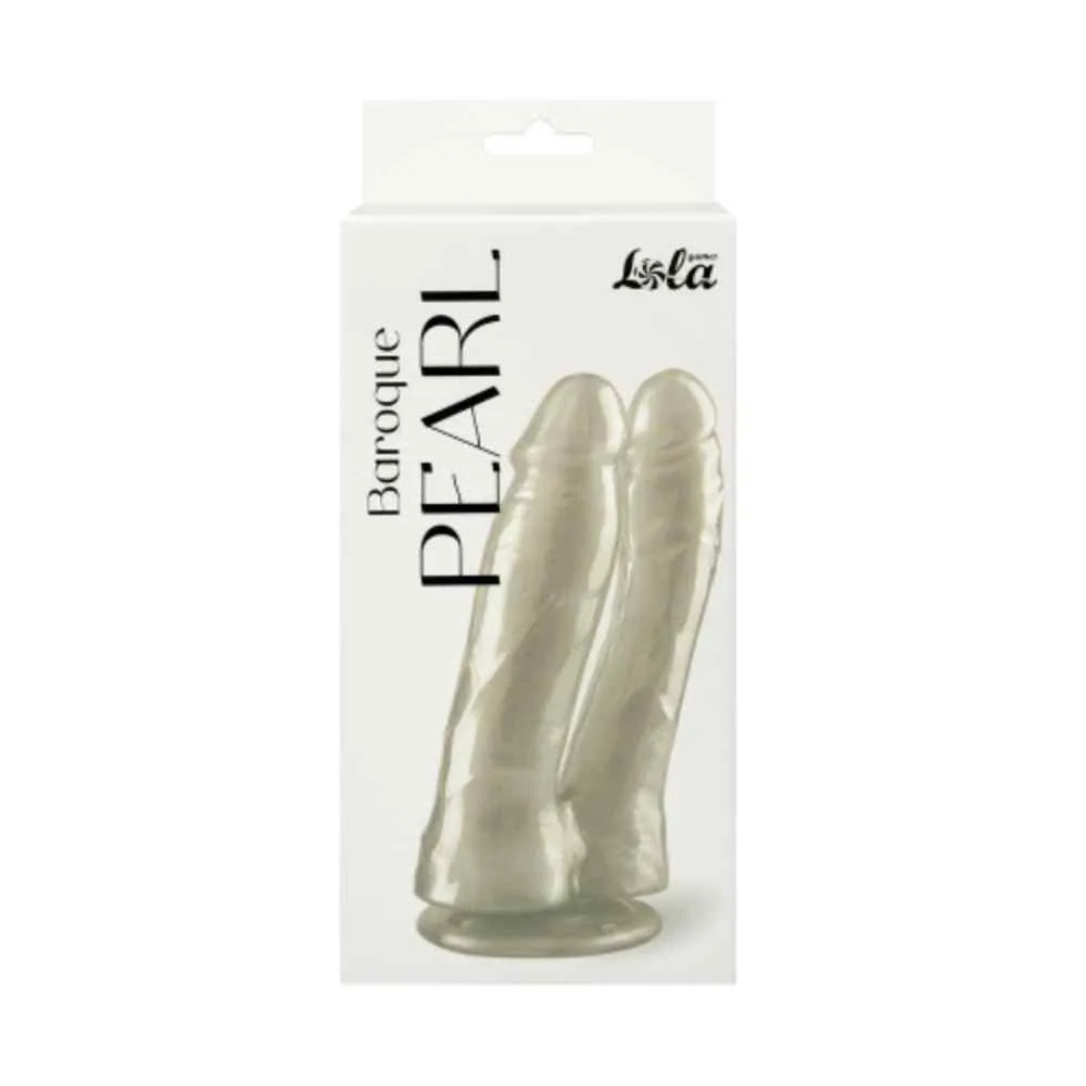 Pearl Baroque Pearl White — Double Dildo with Pearl Finish