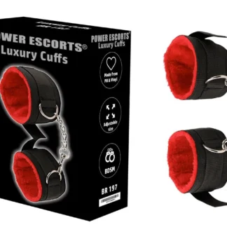 Power Escorts – BR197 – Luxurious cuffs – BDSM – Bondage – Black-red