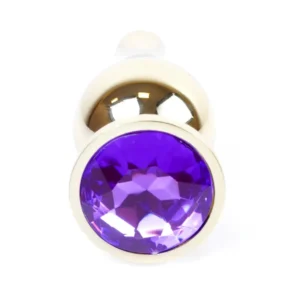 Plug-Jewellery Gold Butt Plug - Purple