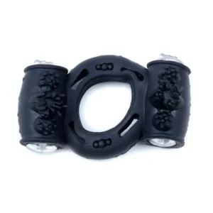 Double Black Vibrating Cock Ring