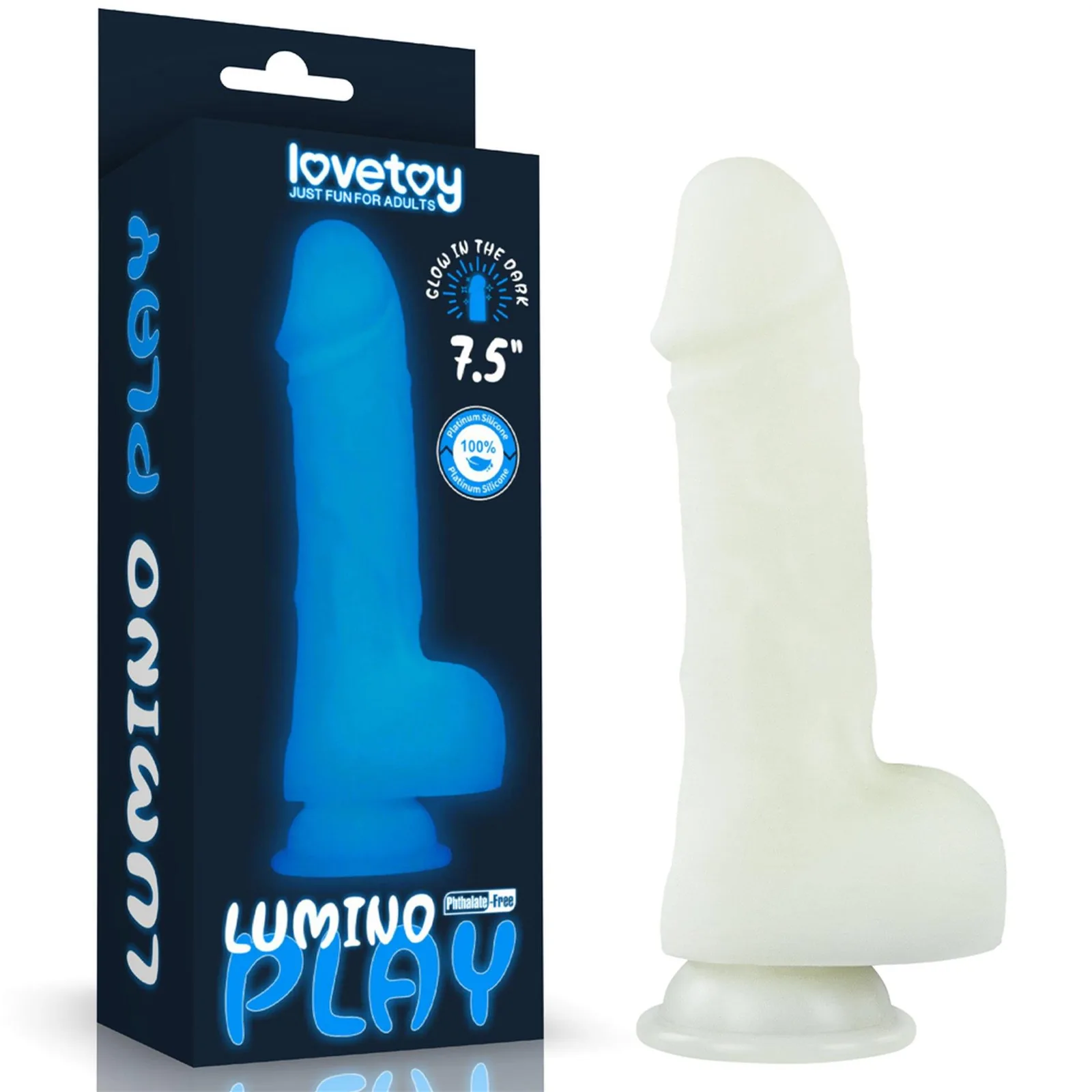 Lovetoy Lumino Play Dildo with Rounded Tip and Glow-in-the-Dark Effect