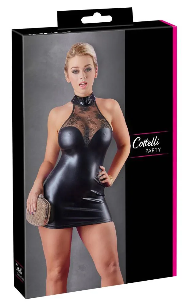 Cottelli PARTY Dress with Lace XL Wet Look - Image 2