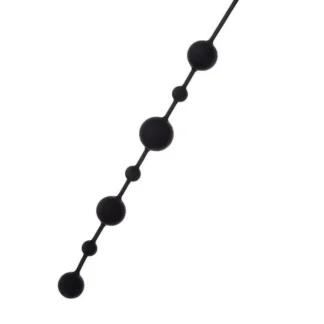 Anal Beads Toyfa A-TOYS Coron, with Balls, Silicone, Black, 35.9 cm