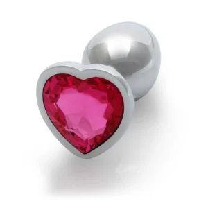 Ouch! Heart Gem Butt Plug — Small Anal Plug with Smooth Metal Surface