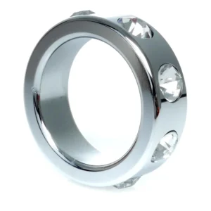 Metal Cock Ring with Crystal Diamonds - Small