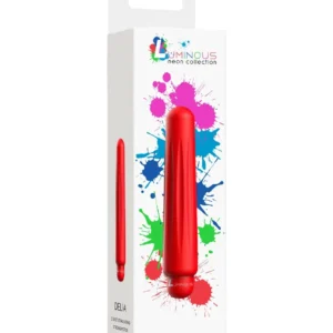 Luminous Delia — Bullet Vibrator with Silicone Sleeve, 10 Modes, Red