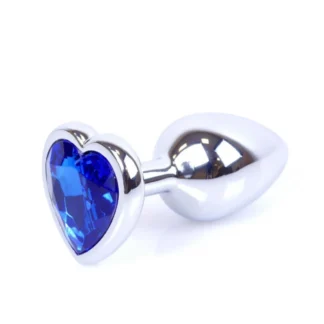 MyLove Toys - Jewellery Silver Heart PLUG- Dark Blue