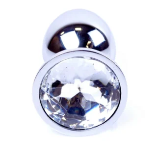 Plug-Jewellery Silver PLUG- Clear Diamond Base