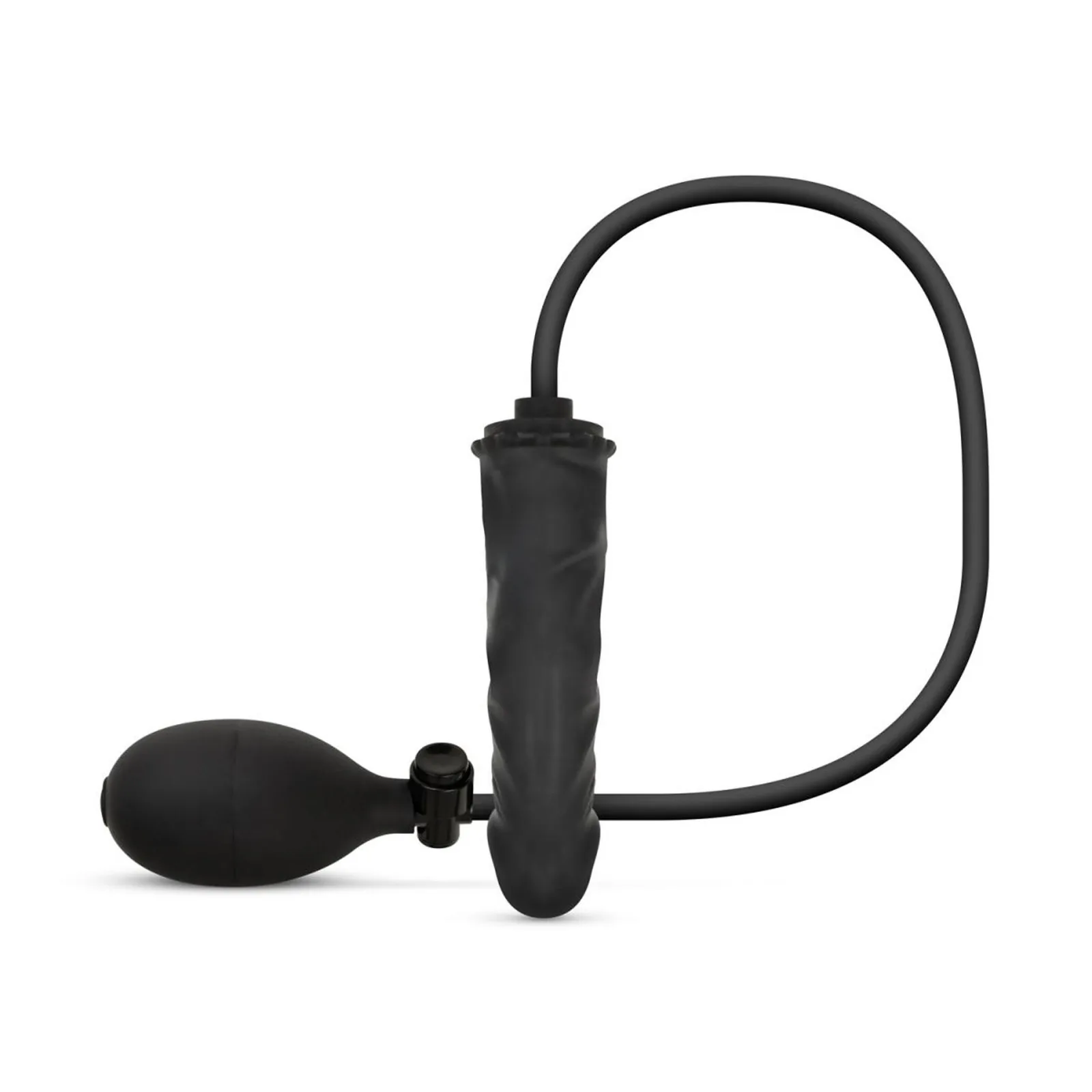 Anal Collection - Inflatable Dildo with Pump 14.5 cm - Black - Image 2