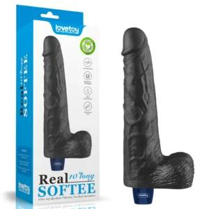 Lovetoy Real Softee vibrating TPE dildo, black