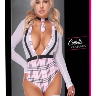 Cottelli COSTUMES Schoolgirl L Mesh Body with Clasp Detail