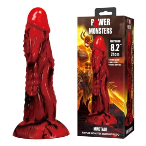 Power Monsters Minotaur - Textured Silicone Dildo, 21 cm