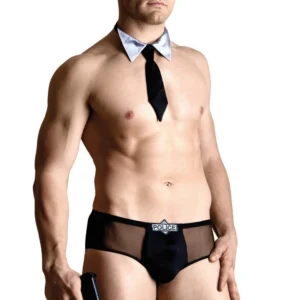 SoftLine Collection Police Officer Set - Men's Police Costume, Black, XL